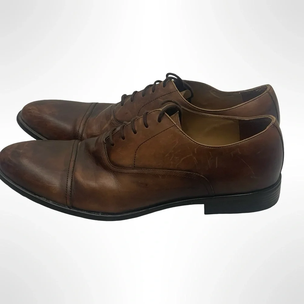 Warfield & Grand Dark Brown Leather Oxfords in size 12